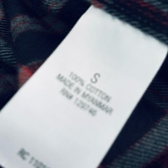 Ridgecut Toughwear Flannel Shirt Black/Gray & Red Plaid Size Small - Picture 9 of 9